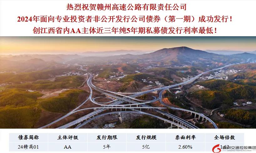 喜報！贛州交控集團(tuán)接連在資本市場發(fā)行債券成功！